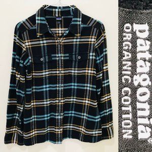 Patagonia Womens Flannel Shirt Plaid S 0 Black